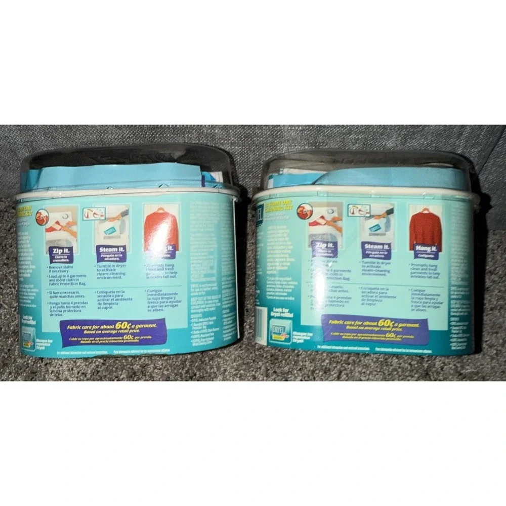 2 Dryel At Home Dry Cleaner Starter Kit 4 Loads 16 Garments Vtg 2006